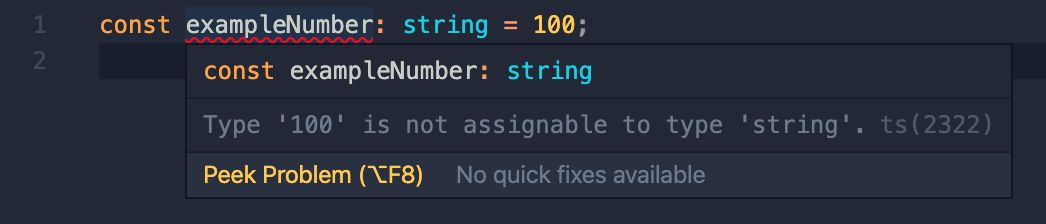 VS Code screenshot of TypeScript error